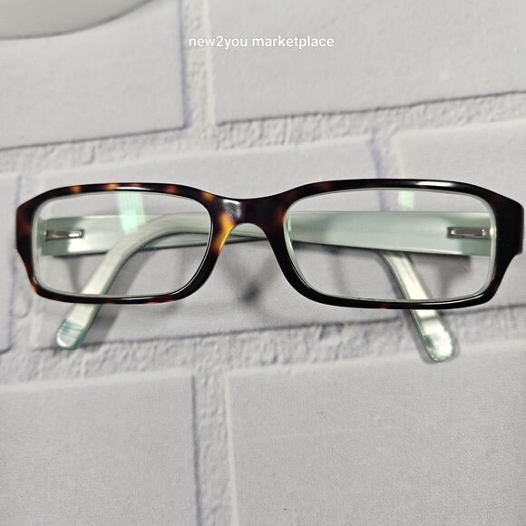 DKNY Tortoise Rectangular Frame W Teal Interior Glasses DY4585B 3388 52 17 135 - Picture 2 of 10